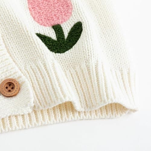 Simplee kids Baby Sweater Toddler Girls Cardigan Sweater Embroidered Strawberry Knit Sweater thumbnail 5