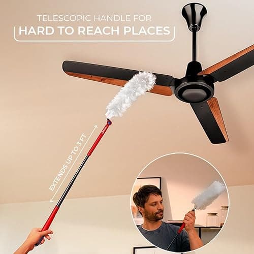 O-Cedar Flex & Catch Heavy Duty Dusting Kit with 15 Disposable Duster Refills | New & Improved Model | Extendable 3 Ft Handle with Stay-On Duster Hook | Traps 3X More Dust Than Feather Dusters thumbnail 9