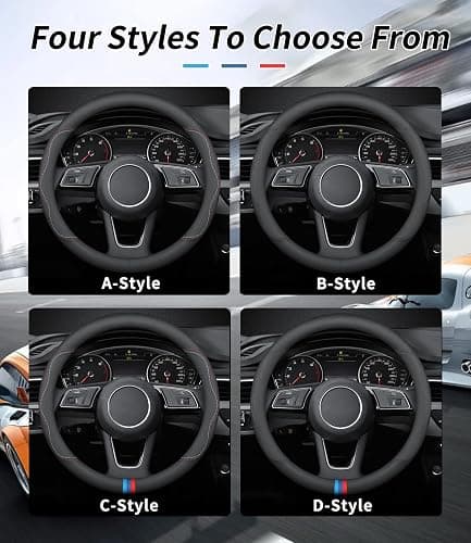 Deer Route Custom-Fit for GMC Steering Wheel Cover, Premium Leather Car Steering Wheel Cover with Logo, Non-Slip, Breathable, for GMC Accessories (A-Style,for GMC) thumbnail 3