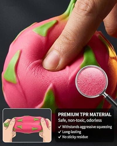Giant Carrot/Strawberry/Dragon Fruit/Banana Squishy 5.5 Inch Stress Ball Realistic Moldable Slow Rise Sensory Fidget Toy Relaxing Basket Gift Anxiety Relief Adults Jumbo Soft Fruit(Dragon Fruit,1pc) thumbnail 5
