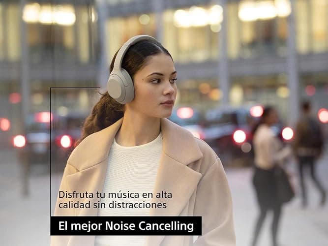 Sony WH-1000XM4 Noise Cancelling Wireless Headphones - 30hr Battery Life - Over Ear Style - Optimised for Alexa and Google Assistant - Built-in mic for Calls - Silver International Version - Silver/Gold thumbnail 2