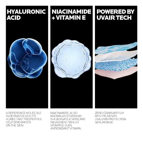 La Roche-Posay Anthelios UVAIR Serum Sunscreen SPF50+ Medium, Tinted, 50ml | Tinted serum sunscreen for all skin types, enriched with hyaluronic acid, niacinamide, and vitamin E for high protection thumbnail 5