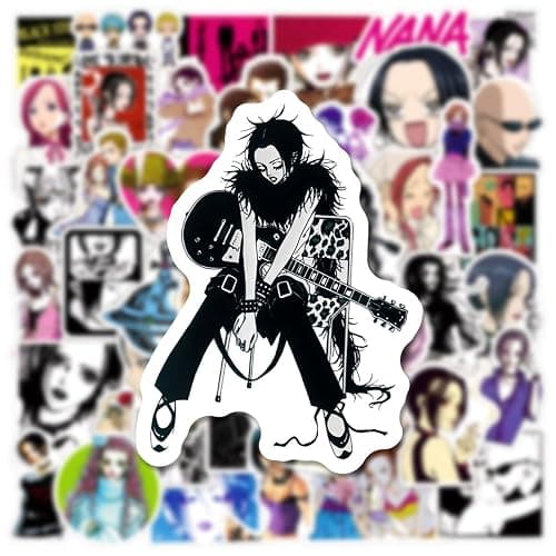 50PCS Anime Nana Sticker Set, Waterproof Vinyl Decals, Anime Character Collection for Laptop, Water Bottle Gifts Birthday Decorations (Gray) thumbnail 5