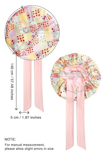 Vettres Double Layer Silk Bonnet with Tie Satin Lined Sleep Cap Hair Cover for Women's Curly Braids Natural Hair thumbnail 4