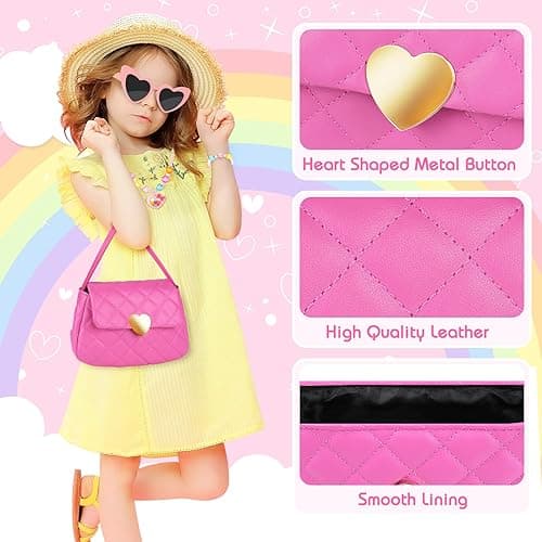 Kids Play Purse for Little Girls Toddlers, Toy Purse with Accessories, Wallet, Fake Phone, Fake Makeup Toys & Play Jewelry, Toddler Pretend Play Toys for Girls, Little Girl Gifts Age 3 4 5 6 Year Old thumbnail 2
