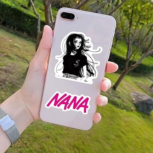 50PCS Anime Nana Sticker Set, Waterproof Vinyl Decals, Anime Character Collection for Laptop, Water Bottle Gifts Birthday Decorations (Gray) thumbnail 2