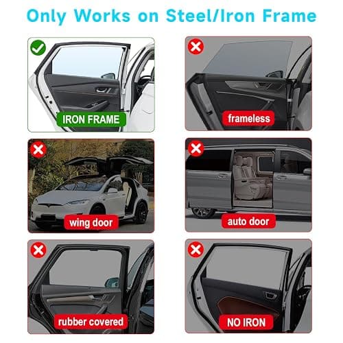 Car Window Shades, 2 PCS Magnetic Double Layer Auto Sun Shade for Side Windows Privacy Full Covers/Half Shade Options Back Car Window Curtains for Baby Protection thumbnail 6