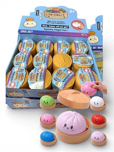 Squishy 1 x Squeeze Dumplings Buns with Box Anti-Stress Small 5 cm Squeeze Viral Trend Gift Idea Mystery Dumplings + HeartGlobal Shipping Protection - Image 1