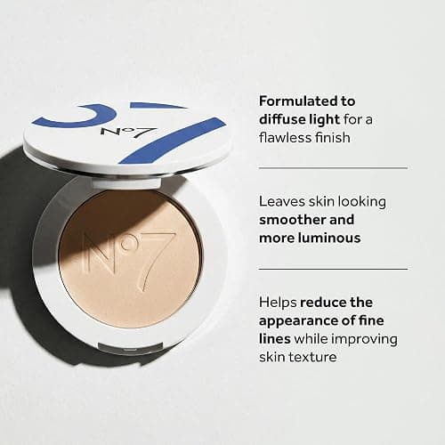 No7 Lift & Luminate Triple Action Face Powder, Light, 10g | Pressed Setting Powder for Makeup, Reduces Appearance of Fine Lines, Enhances Glow, Compact thumbnail 3
