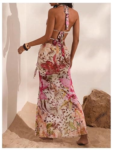 Pink floral dress thumbnail 2
