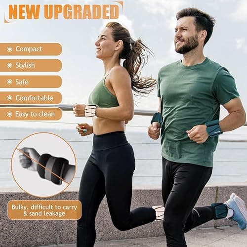 BECOJADDE Ankle Weights Set of 2 (1 lb/2 lb/3 lb Each) Adjustable Wrist Weights for Women Men Wearable Arm Leg Weight for Pilates, Running, Walking, Workout, Yoga thumbnail 2