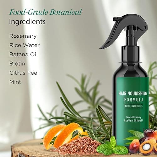 Rosemary Water Spray for Hair with Rice Water & Batana Oil, Biotin, Citrus Peel and Mint, 4.2 fl oz (120 ml (Pack of 1), Rosemary) thumbnail 6