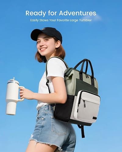 LOVEVOOK Laptop Backpack for Women, 17 Inch Travel Backpack for Work College Business, Water Resistant Teacher Nurse Bag with Large Capacity, School Bookbag Bags Cute Daypack for Woman Girls thumbnail 5