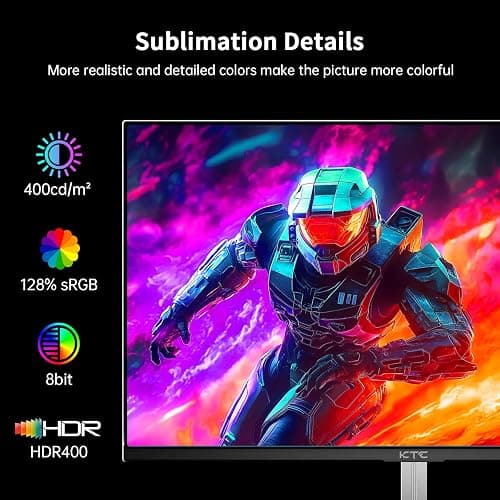 KTC 24.5 Inch 400Hz Gaming Monitor, FHD 1080P 240Hz Computer Monitor, Fast IPS, FreeSync/G-Sync Compatible, HDR400, DisplayPort x2 HDMI x2, VESA, Tilt Adjustable,H25X7 thumbnail 3