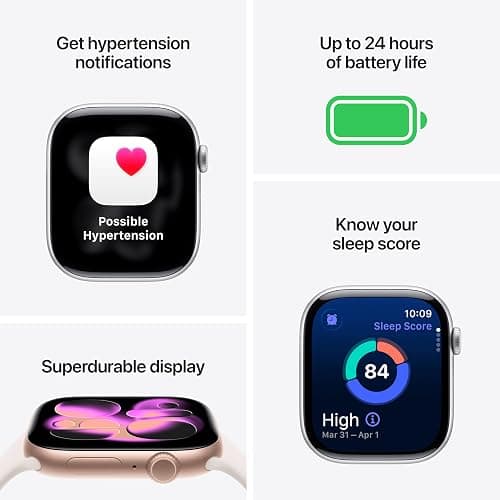 Apple Watch Series 11 [GPS 42mm] Smartwatch with Jet Black Aluminum Case with Black Sport Band - S/M. Sleep Score, Fitness Tracker, Health Monitoring, Always-On Display, Water Resistant thumbnail 2