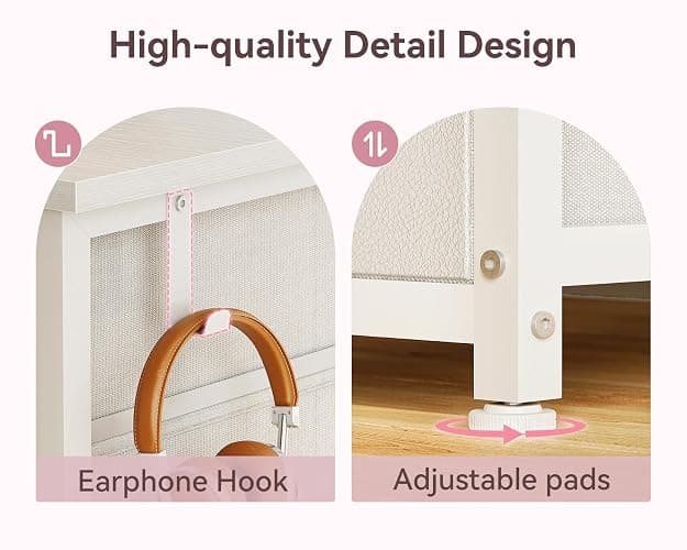 ODK 48 Inch Vanity Desk with 8 Fabric Drawers, Modern Makeup Desk for Bedroom & Dressing Room with Large Storage, Ideal for Home Office, Study, Pure White thumbnail 6