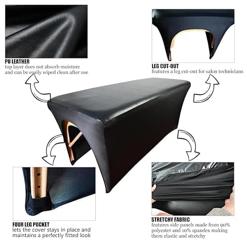 28 Inches PU Leather Wide Lash Bed Cover 1 Pack|PU Leather Massage Table Cover|Wipeable, Reusable & Waterproof Massage Table Cover Protector ，Perfect for Salons Spa Home Use thumbnail 6