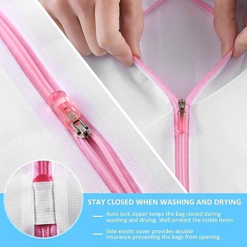 GOGOODA Mesh Laundry Bags for Delicates Durable Protective Wash Bags Travel Storage Bags for Intimates Lingerie, 7PCS (1XXL, 1XL,1L,1M,1S,2 bra bags) thumbnail 6