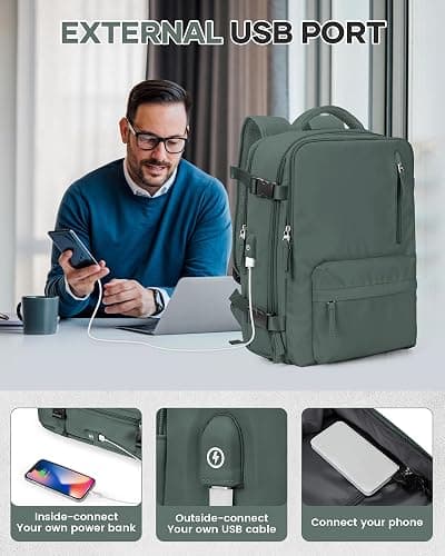 Vacuum Backpack Travel with Pump Vacuum Seal Compression Backpack for Airplane Carry-ons Bags Flight Approved Hand Luggage Backpacks Green L thumbnail 7