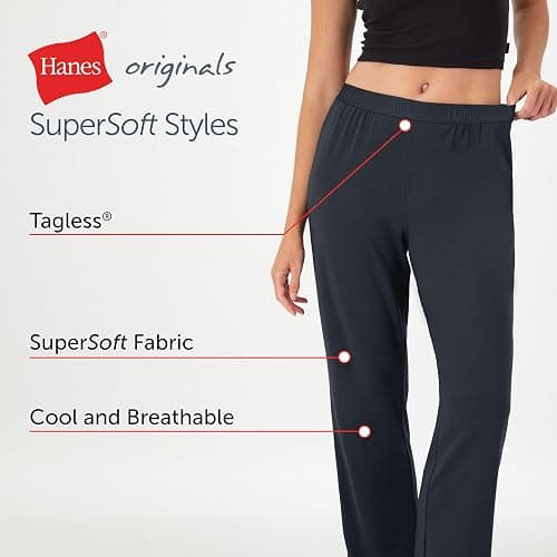 Hanes Lounge, Originals Supersoft Comfywear Sleep Pants, Loungewear for Women, 30" thumbnail 3