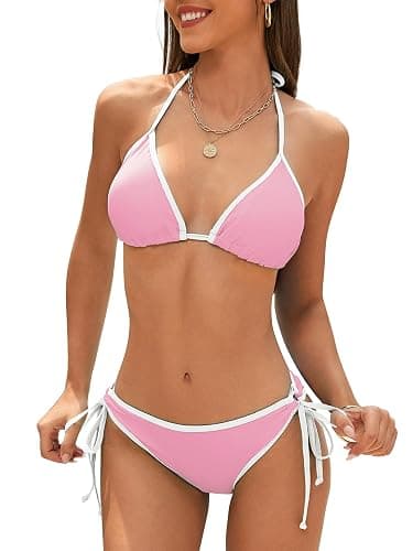 American Trends Women String Triangle Bikini Set Swimsuit Two Piece Bathing Suit Cheeky Swim Suit Swimwear - Image 1
