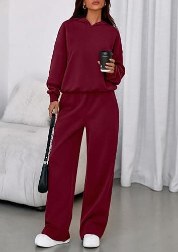 PRETTYGARDEN Womens Sweatsuits 2 Piece Set 2026 Casual Winter Long Sleeve Hoodie Loose Wide Leg Sweatpants Fall Tracksuit thumbnail 2