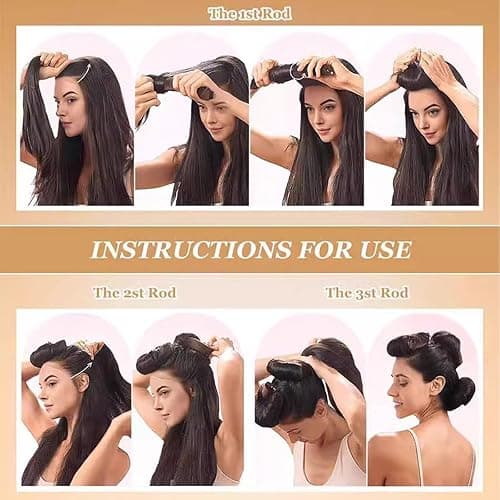 ZKSM Heatless Curls Overnight Hair Curlers to Sleep in,Heatless Hair Curler Velvet, Overnight Blowout Rods Heatless Curls for Short Long Hair All Hair Types Styling Tools Brown（4PCS） thumbnail 7