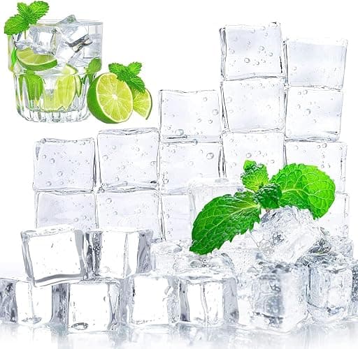 DomeStar Fake Ice Cubes, 20 PCS 0.8" Plastic Ice Cubes for Photography Accessories Props Wedding Centerpiece Home Decoration - Image 1