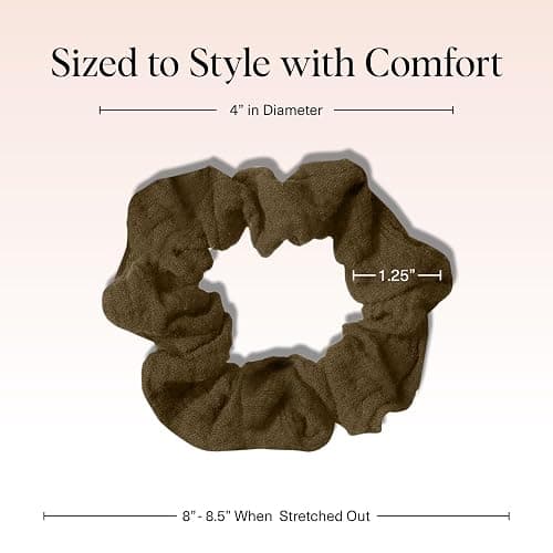 Kitsch Scrunchies for Women - No Crease Hair Ties for Girls | Scrunchies For All Hair Types and Textures, Perfect for Day or Night | Ideal Gifts for Women - Moss Green, 5 Pcs thumbnail 2