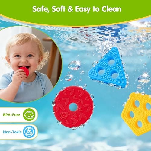 hahaland Silicone Sorting & Stacking Toys - Montessori Toys for 1 Year Old | Textured Soft Blocks, Shape Sorter, Color Sorting for Toddlers 1-3, Learning Sensory Baby Toy 1st One Year Old Birthday Gifts thumbnail 7