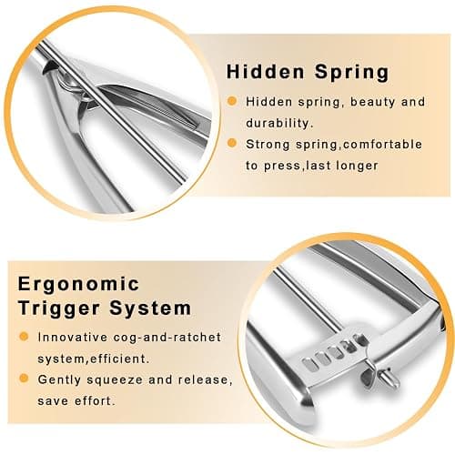 Fayomir Cookie Scoop Set - Small/1 Tbsp, Medium/2 Tbsp, Large/3 Tbsp - Cookie Dough Scoop, Cookie Scoops for Baking Set of 3,18/8 Stainless Steel Melon Baller Scoops Ice Cream Scoop thumbnail 4