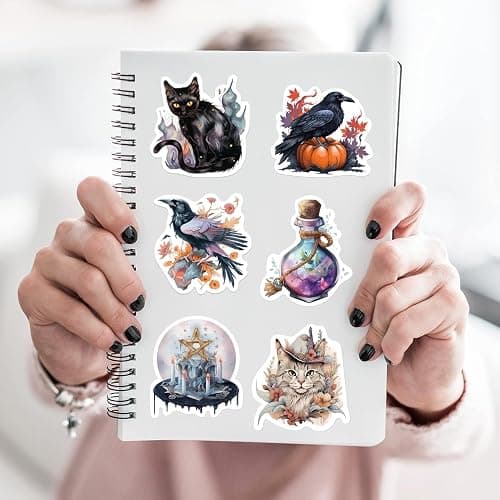 Yoksas 50Pcs Witch Astrology Sticker,Vinyl Waterproof Aesthetics Spooky Witchy Stickers for Water Bottles Scrapbook Laptops Tumbler thumbnail 4