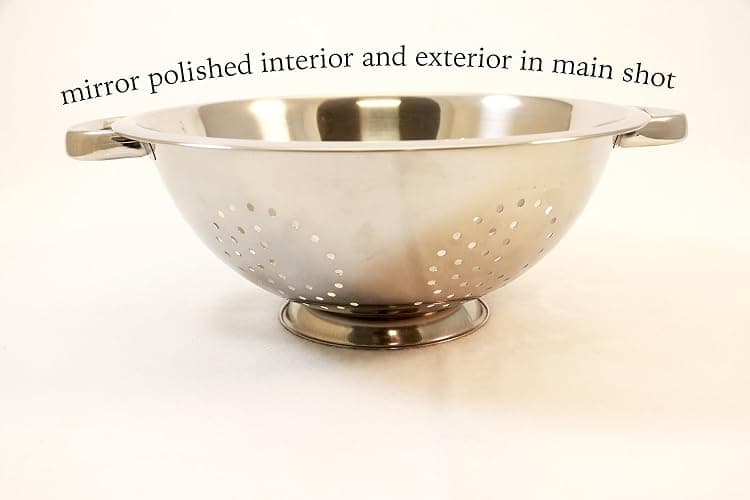 EXCELSTEEL Heavy Duty Stainless Steel Colander 5 Qt | Easy Grip Handles | Self-Draining Base | Mirror Polished | Dishwasher Safe | Pack of 1 thumbnail 3