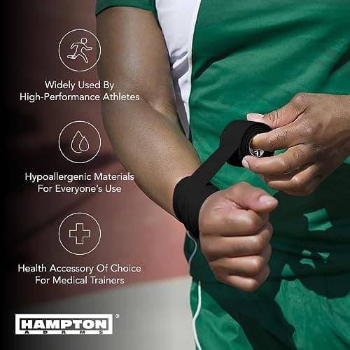 Hampton Adams Athletic Sports Tape, Very Strong, Easy Tear, No Residue | Premium Cotton Blend, 45 ft Rolls, 3 Pack, Strong Hold for Fingers Ankles & Wrists, Tears by Hand, No Sticky Residue thumbnail 7