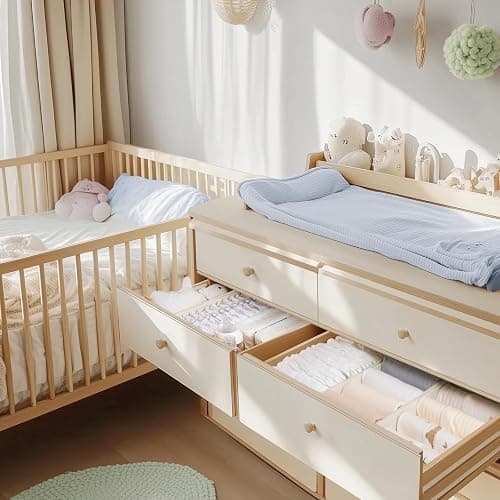 Criusia Drawer Organizer Clothes, 10 Pack Dresser Organizer for Baby Clothes, Underwear, Sock- Foldable Closet Organization and Storage Dividers Bins for Nursery, Bedroom (Beige) thumbnail 2