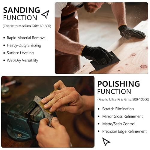 Sandpaper 800 Grit, Wet Dry Sanding Sheets 9 x 3.6 Inch for Wood Furniture Finishing, Metal Sanding and Automotive Polishing,21 Sheets thumbnail 4