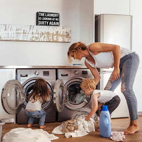 Jetec Farmhouse Laundry Room Decor Funny Room Box Signs Rustic The Laundry Is Looking at Me Dirty Again Wood Box Sign for Home Bathroom Decoration, 6 x 3.54 x 1.77 Inches(Black) thumbnail 5