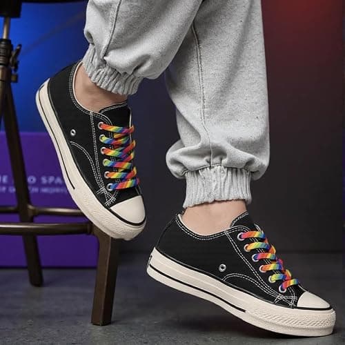 Aqltidiz Rainbow Shoelaces - Colorful Diagonal Shoe Laces - Durability & Strikingly Trendy thumbnail 4