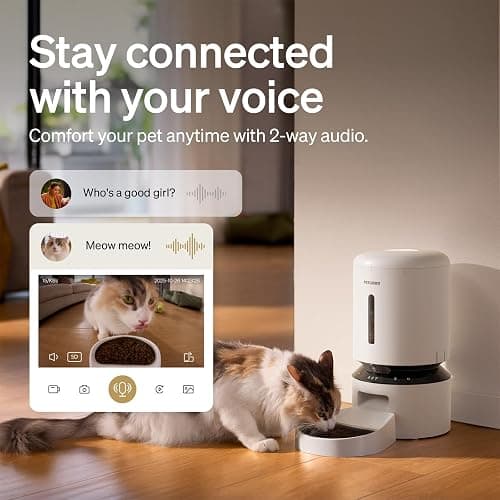 PETLIBRO Automatic Cat Feeder with Camera, 1080P HD & Night Vision, 5GHz/2.4GHz WiFi & Cam Smart Pet Feeder with App Control, 2-Way Audio, Motion Alerts for Cats & Dogs, Stainless Steel Single Tray thumbnail 5