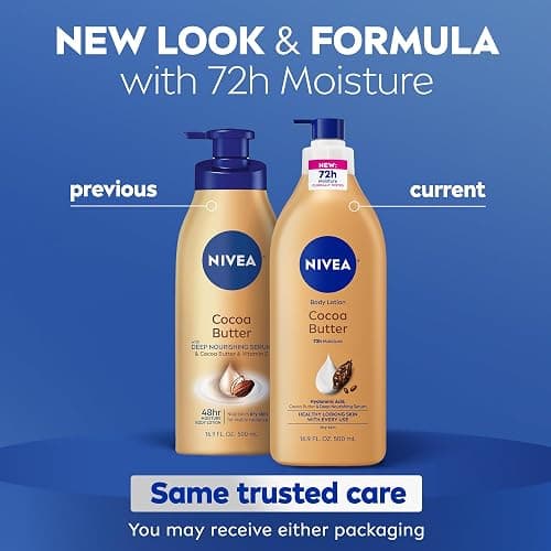 NIVEA Cocoa Butter Body Lotion for Dry Skin with Hyaluronic Acid, 16.9 Oz | Dermatologically Tested 72-Hour Moisture Lotion with Deep Nourishing Serum, Delivers Healthy-Looking Skin with Every Use thumbnail 2