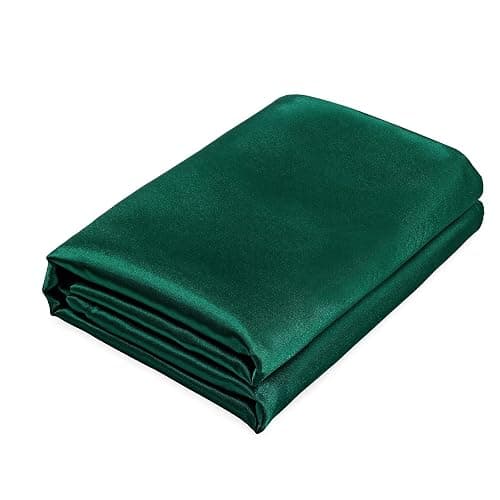 Homiest Blackish Green Satin Flat Sheet, Twin Silky Bed Top Sheet Only | Pure Polyester With Lustrous Finish, Protects Hair And Reduces Facial Wrinkles, Fade And Wrinkle Resistant, Machine Washable - Image 1