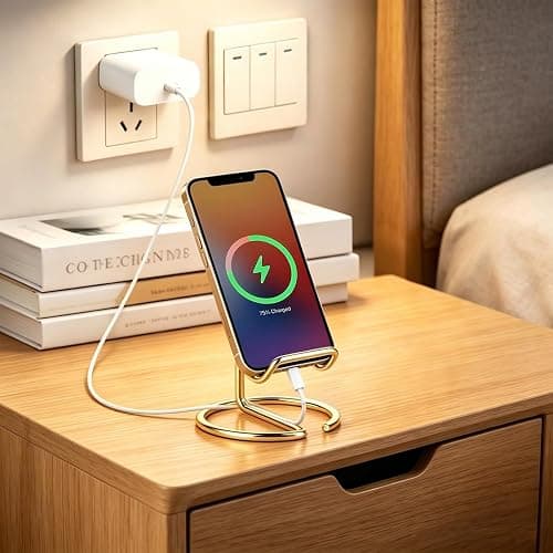 gianotter Phone Stand, Gold Desk Organizer and Accessories, Phone Holder for Desk, Compatible with All Mobile Phones, iPhones and iPads thumbnail 3