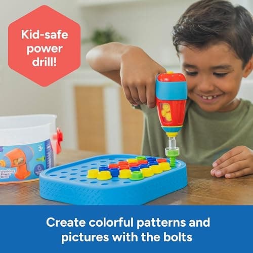 Educational Insights Design & Drill Bolt-It Bucket - Construction Toys & Toddler Tools, Kids Tool Set with Real Electric Drill Toy, Take Apart STEM Set, Building Kits and Gifts for Ages 3+ thumbnail 2