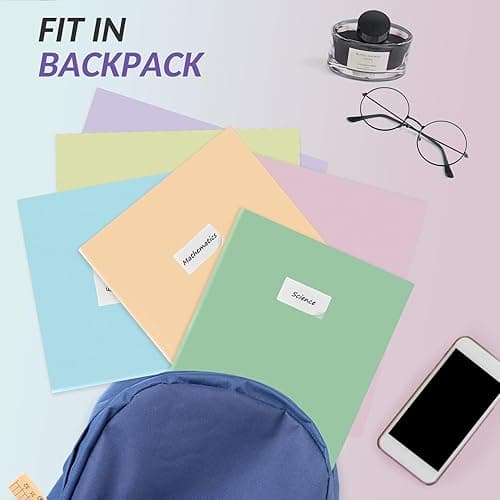 Sooez 6Pack Folders with Pockets, Pastel Colors, Heavy Duty Pocket Folders, Plastic Folders with Pockets, 2 Pocket Folders Bulk, File Folders, School Folders Business Folder Office Filing Supplies - Pastel Colors thumbnail 5