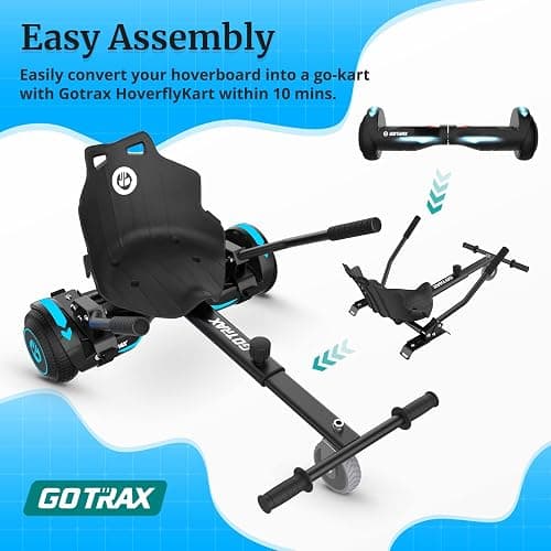 Gotrax Hoverboard Kart Seat Attachment Accessory for 6.5" 8" 8.5" 10" Self Balancing Scooter, Adjustable Frame Length and Handlebar Control Buggy Attachment, Hover Board Go Kart Accessory Kids Adults thumbnail 6