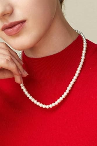 BABEYOND Collier Ras du Cou-Perles d'Imitation pour Femme Collier Court Rond Perle Simple pour Mariage Valentin Blanc thumbnail 2