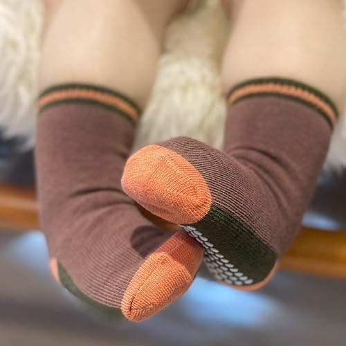 JAKIDAR 12 Pack Baby Toddler Socks Non Slip Grip Cotton Crew Socks for Boys Girls Infants Kids thumbnail 2