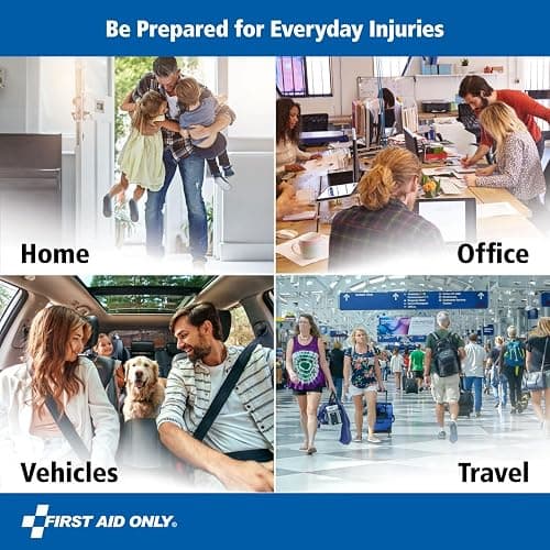 First Aid Only 298 Piece All-Purpose Emergency First Aid Kit for Home, Office, Car, Apartment, Dorm, and Camping, Travel-Friendly Compact Pouch Fits in Backpacks, Suitcases, Cabinets, and Drawers thumbnail 6