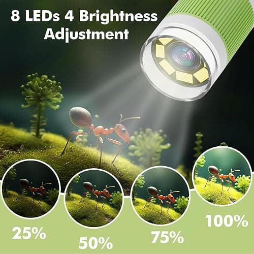 OUTACT Digital Microscope for Kids,4.3" HD Screen Portable Microscope with 8 LED Lights,Educational STEM Science Toys with 8G SD Card for Photo/Video,Birthday Gifts for Boys Girls thumbnail 4
