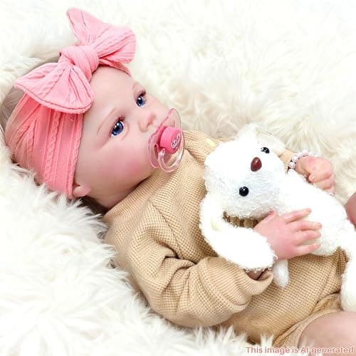ECORELF Reborn Dolls Set with Gift Box for Kids Age 3+ | 20 Inch Silicone Lifelike Baby Dolls, Soft Realistic Girl Doll and Accessories Suitable Companionship and Collecting thumbnail 7